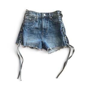 REVICE Blue Lace-Up Jean Shorts